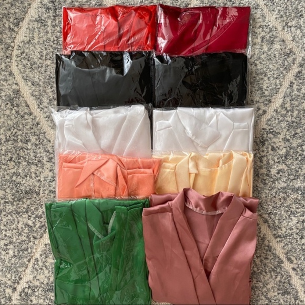 New Satin Silk-Like Kimono Robes​ - Picture 6 of 6